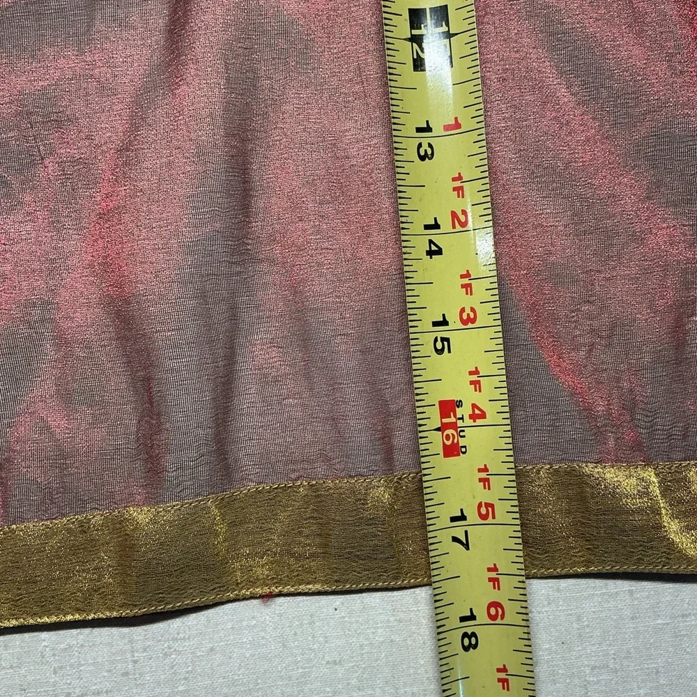 4 Napkin Rings Celestial Beaded Star & 4 Napkins Sheer Red & Gold Bohemian